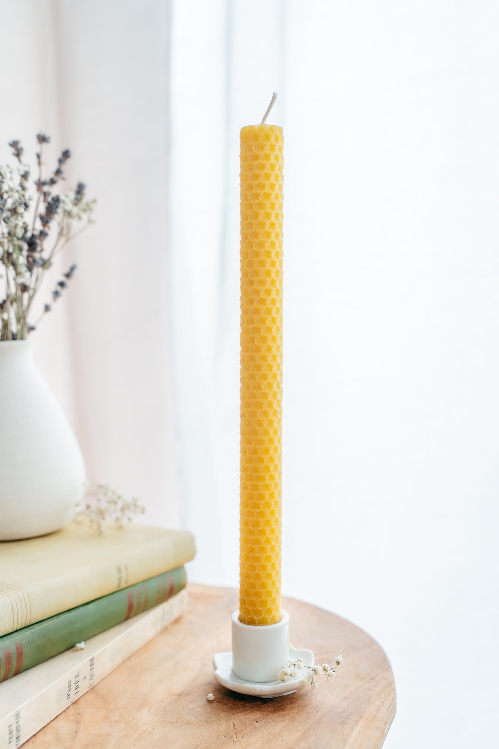 Beeswax taper candle