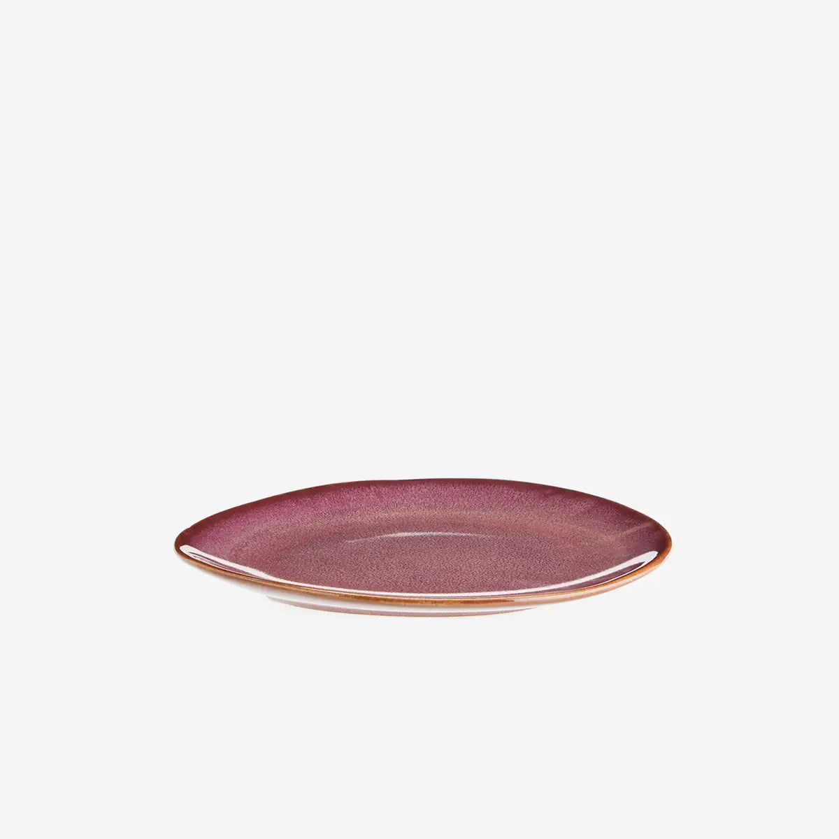 Assiette à dessert en grès, coloris Prune