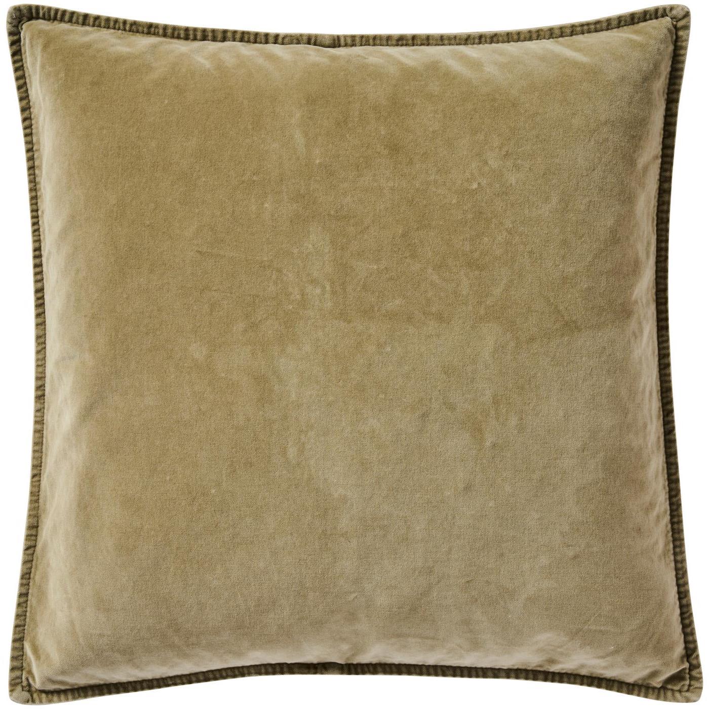 Housse de coussin en velours, coloris vert eucalyptus