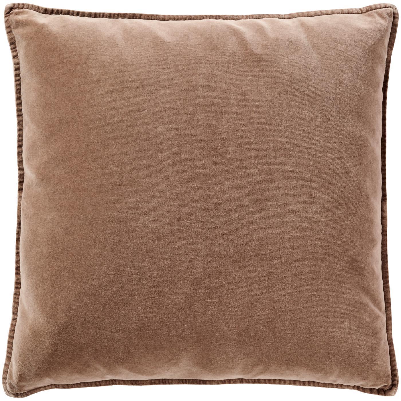 Housse de coussin en velours, coloris vieux rose