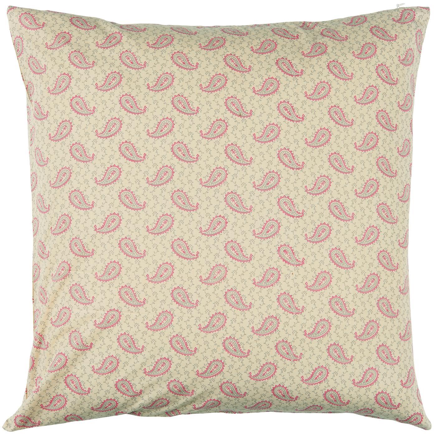 Housse de coussin motifs cachemire rose