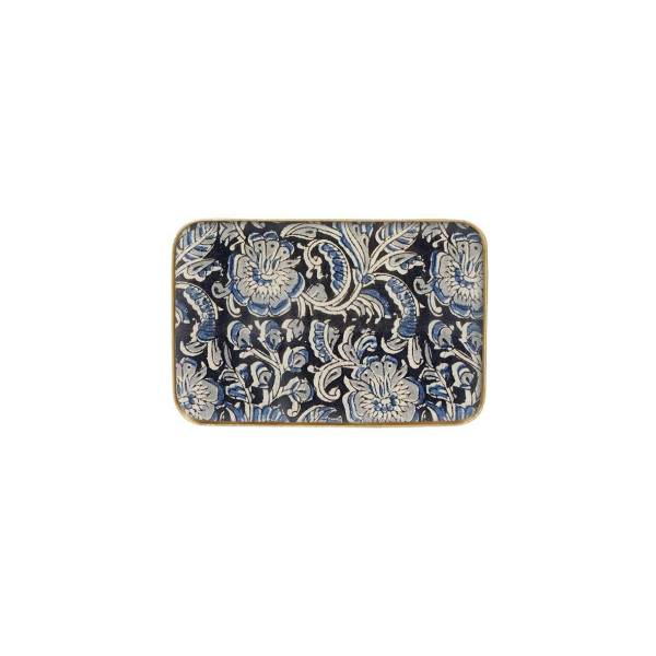 Kalamkari Metal Tray – Golden Rim