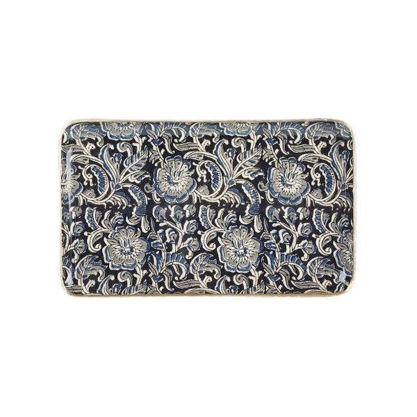 Kalamkari Metal Tray – Golden Rim