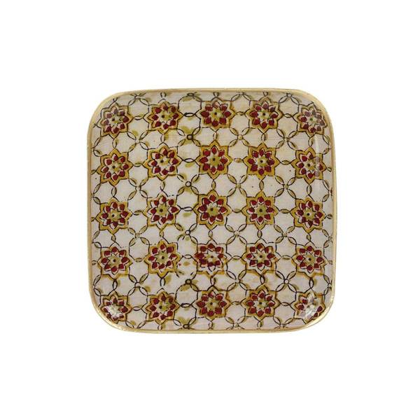 Plateau métal Zellige 20x20 Ocre brick