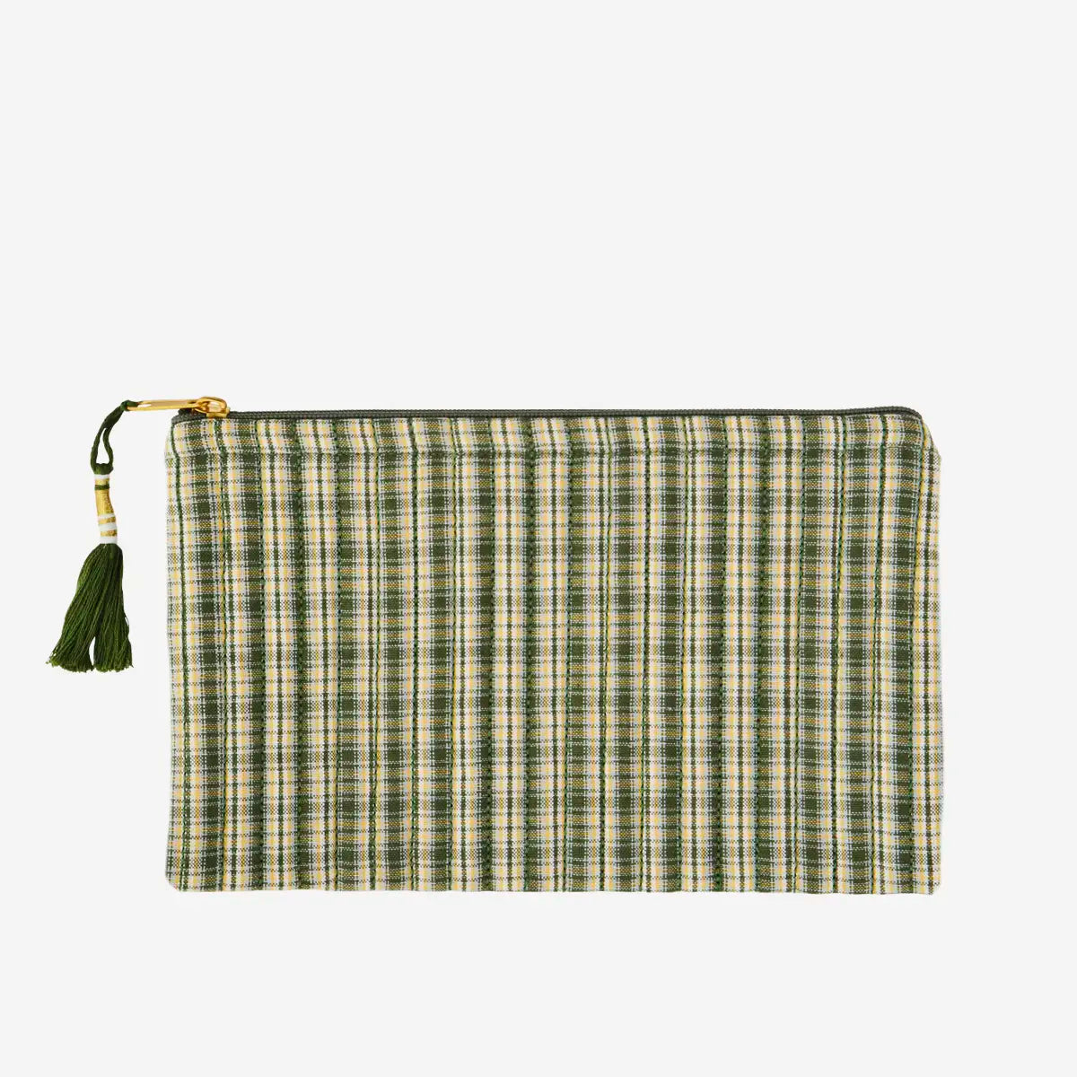 Pochette en coton matelassé, coloris vert