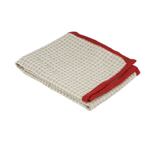 Torchon nid d'abeilles bordure Terra