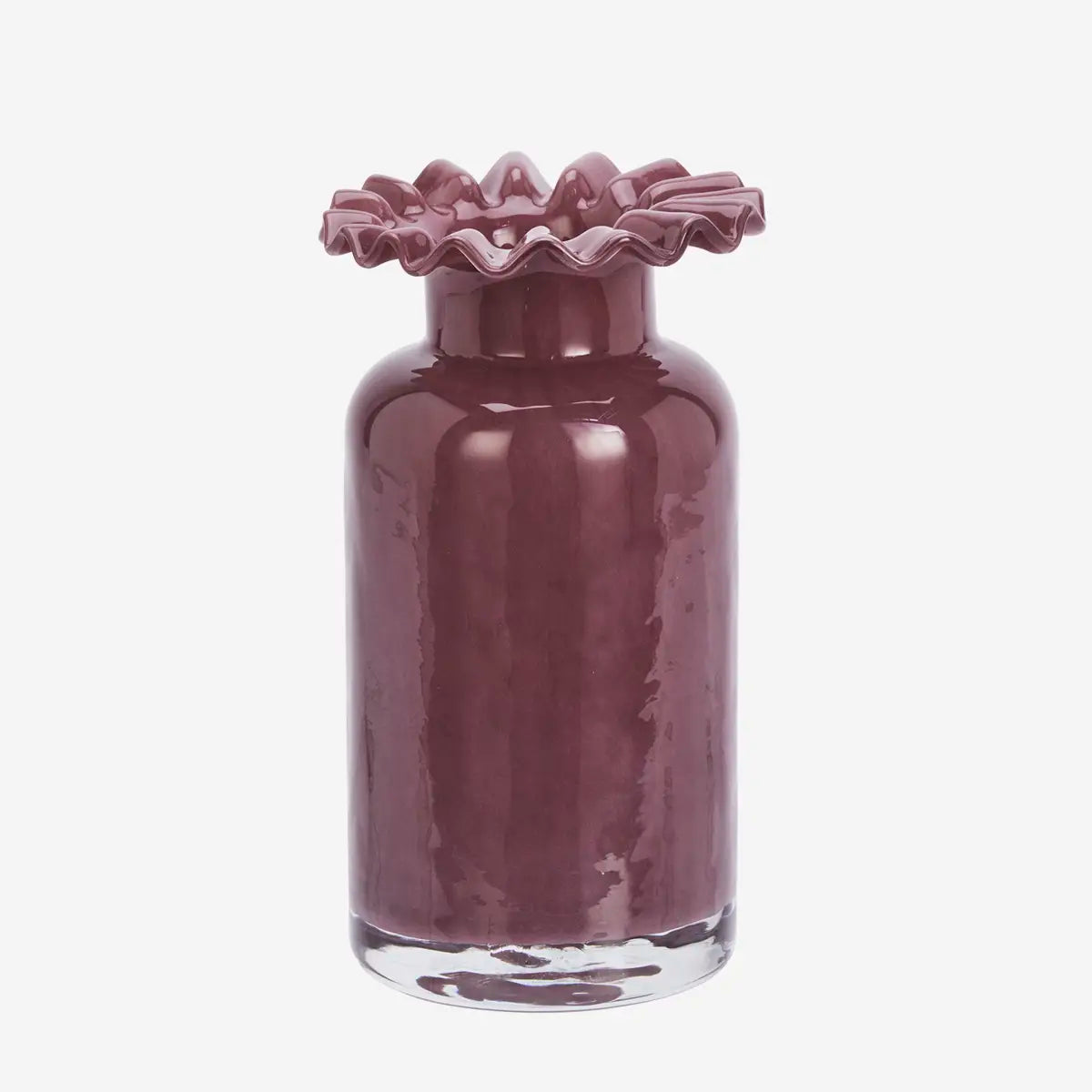 Vase en verre, coloris prune